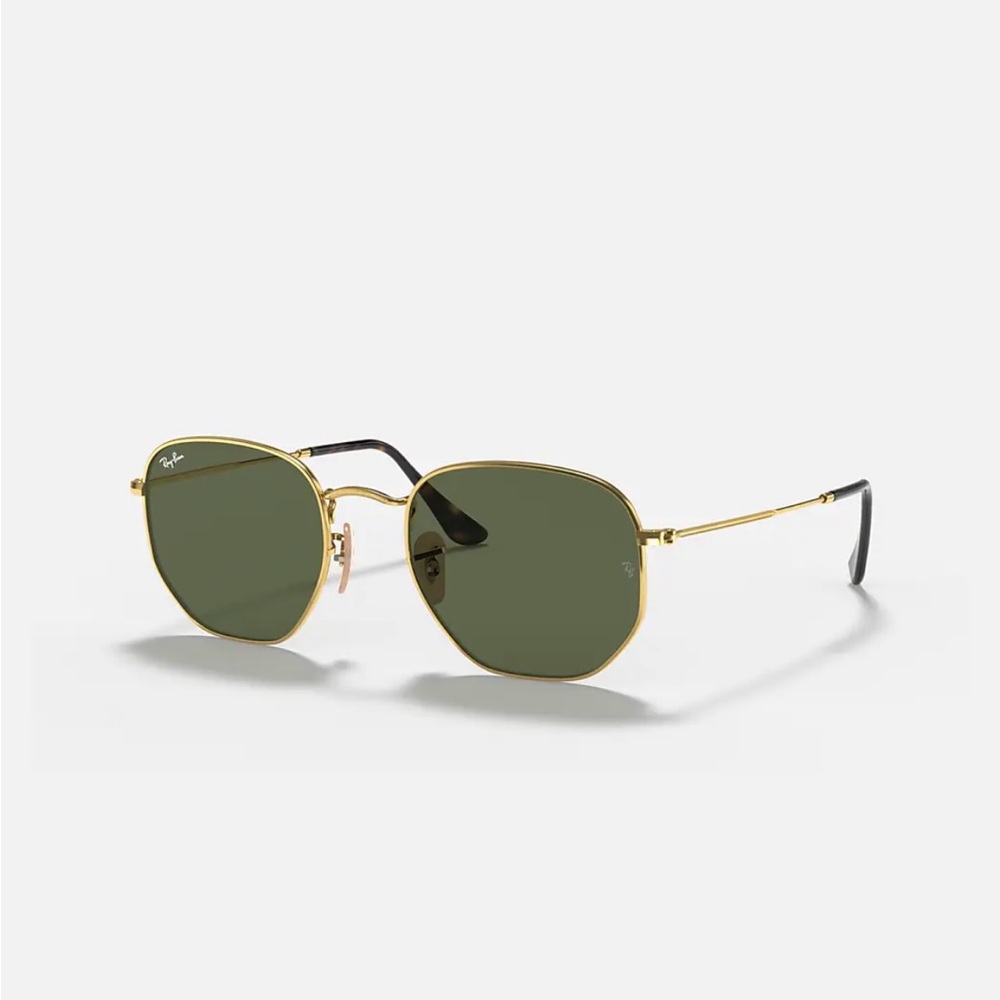 Ray Ban Hexagonal Flat Lenses - Arista Gold - G-15 Green Lens